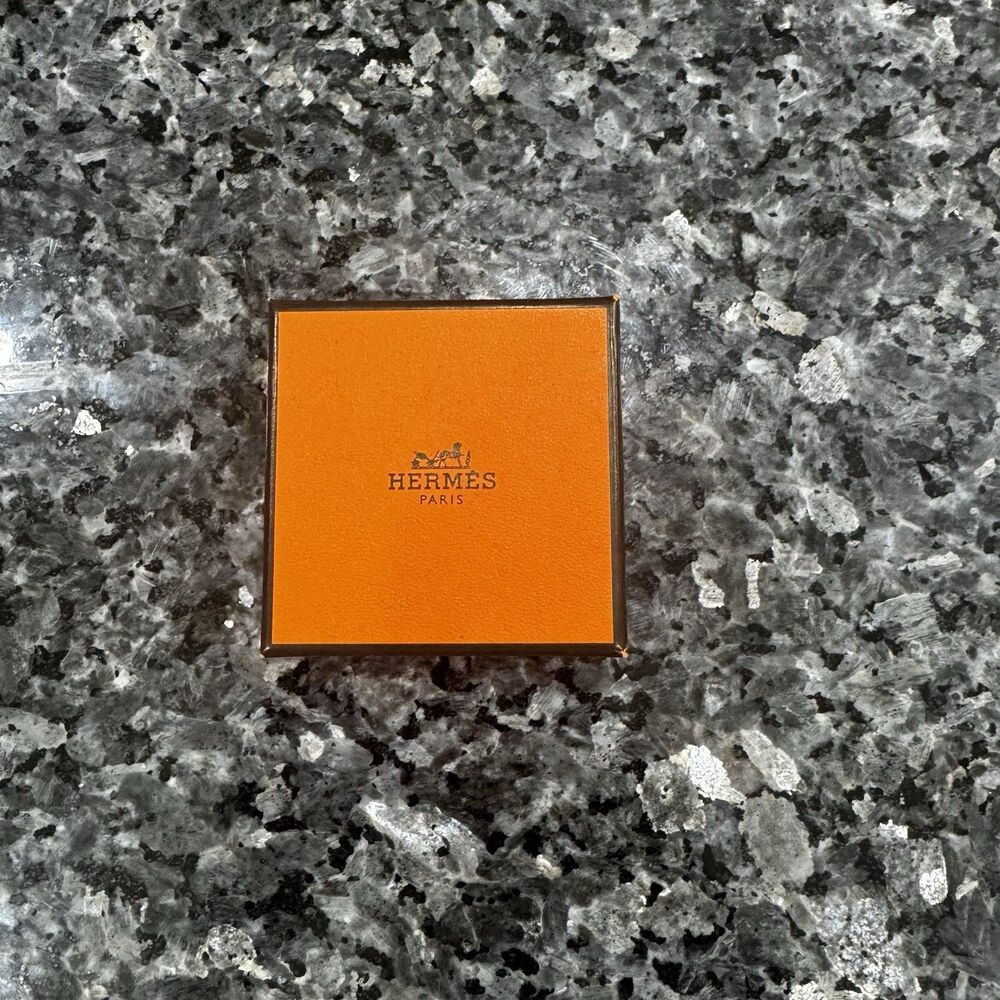Hermes Orange Small Shopping Jewelry Gift Empty Box 2.5 x 2.5 x 2.5